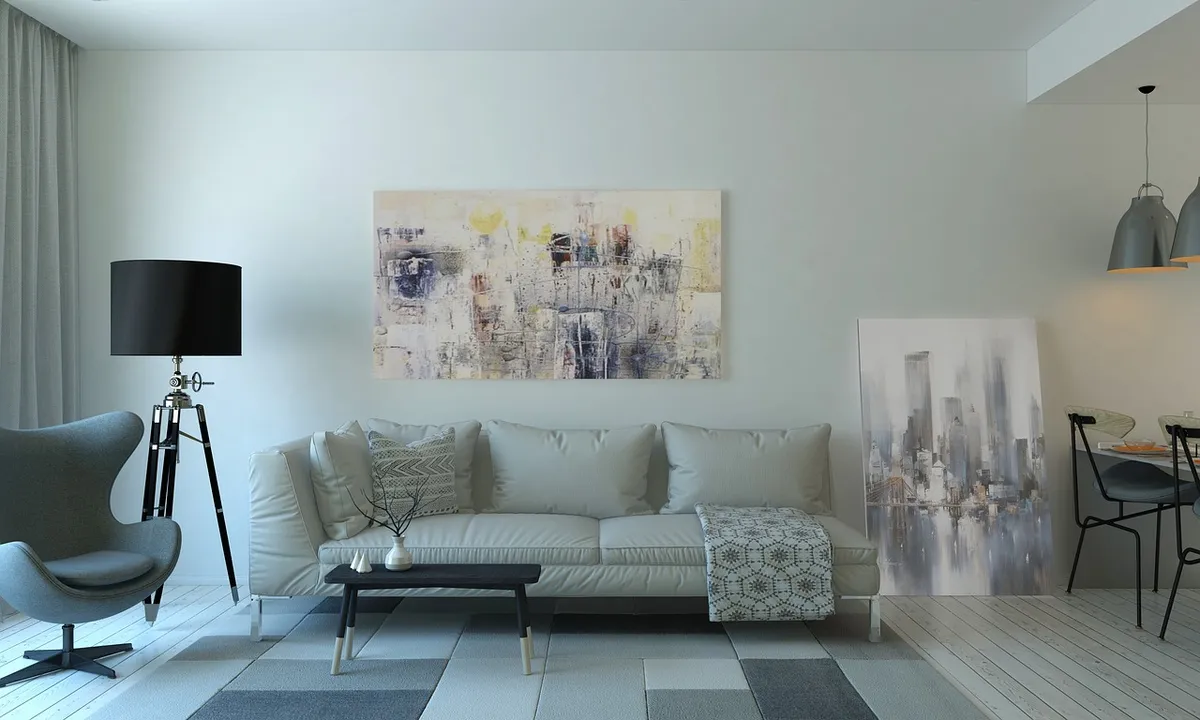 Sala decorada com itens ausentes
