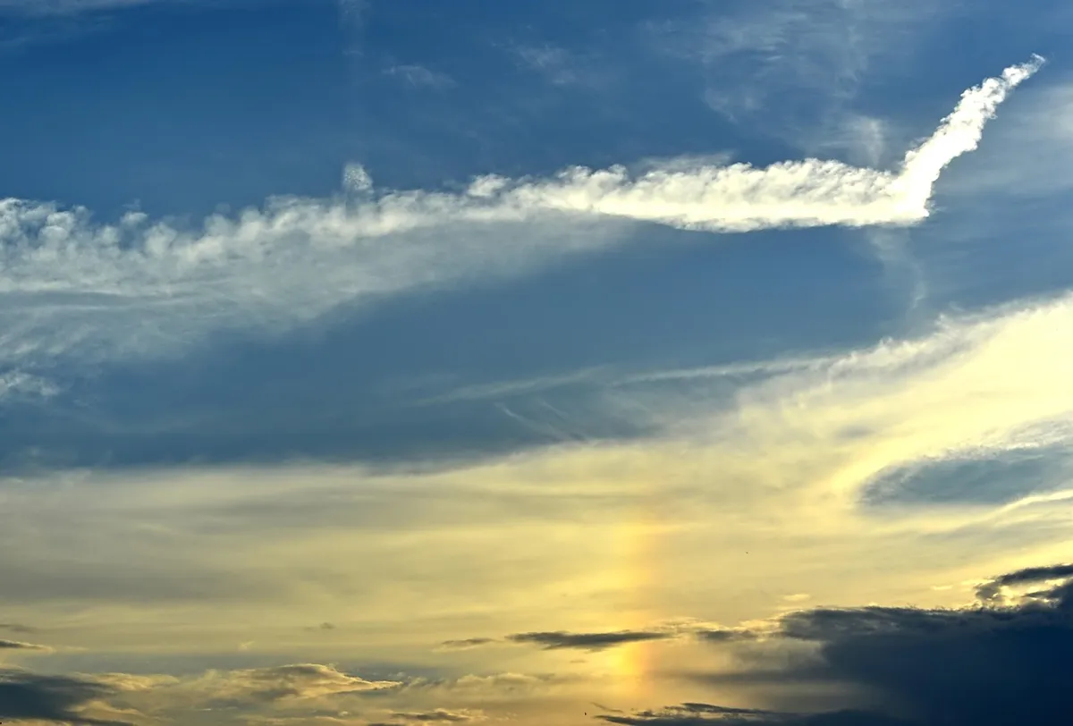 heaven, clouds, weather, weather mood, sunset, dusk, evening atmosphere, evening light, sun, light, lighting mood, rainbow, the atmosphere, mood, nature, weathe